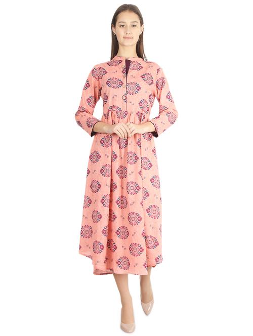 floral flared ethnic dress - 16966923 - Standard Image - 1