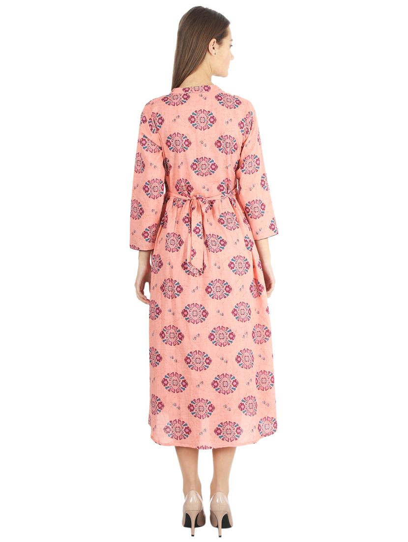 floral flared ethnic dress - 16966923 - Zoom Image - 3