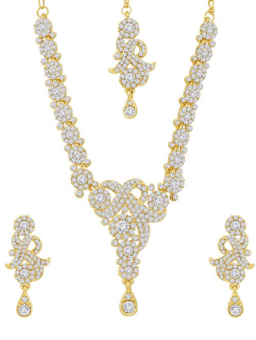 gold brass necklaces and earring - 16967069 - Standard Image - 1