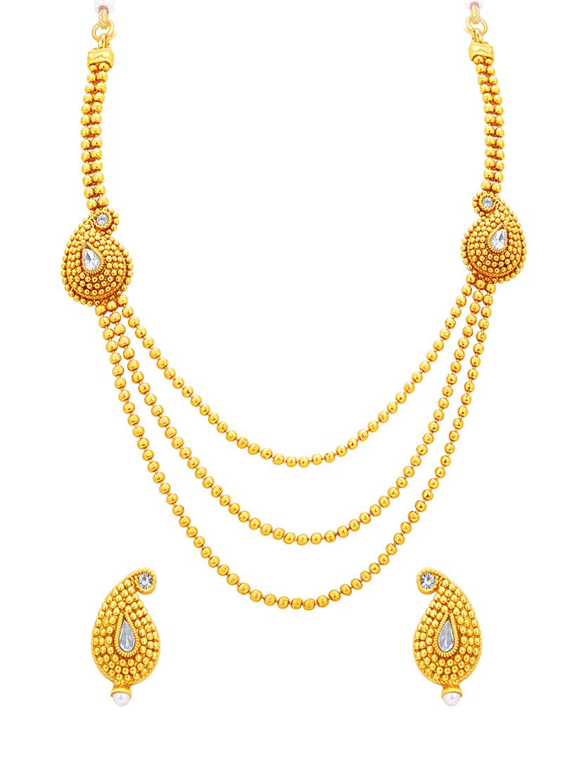 gold brass necklaces and earring - 16967150 - Zoom Image - 1
