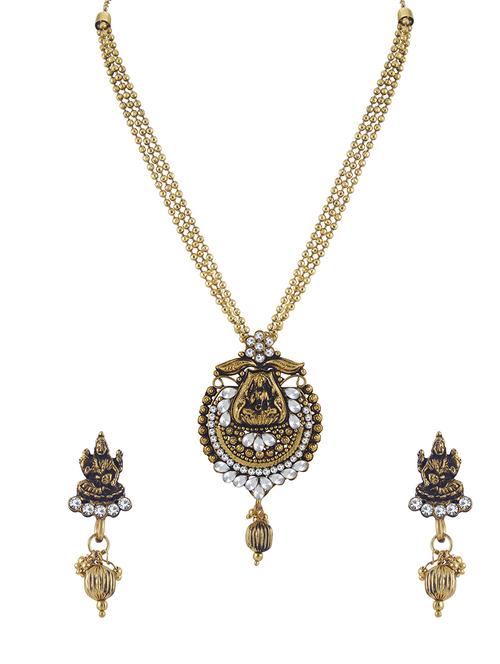 gold brass pendants and earring - 16967207 - Standard Image - 1