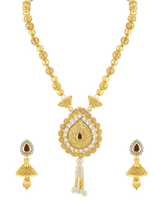 gold brass pendants and earring - 16967211 - Standard Image - 1