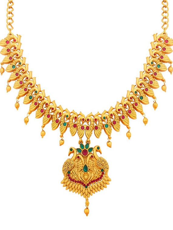 gold brass necklaces and earring - 16967223 - Zoom Image - 2
