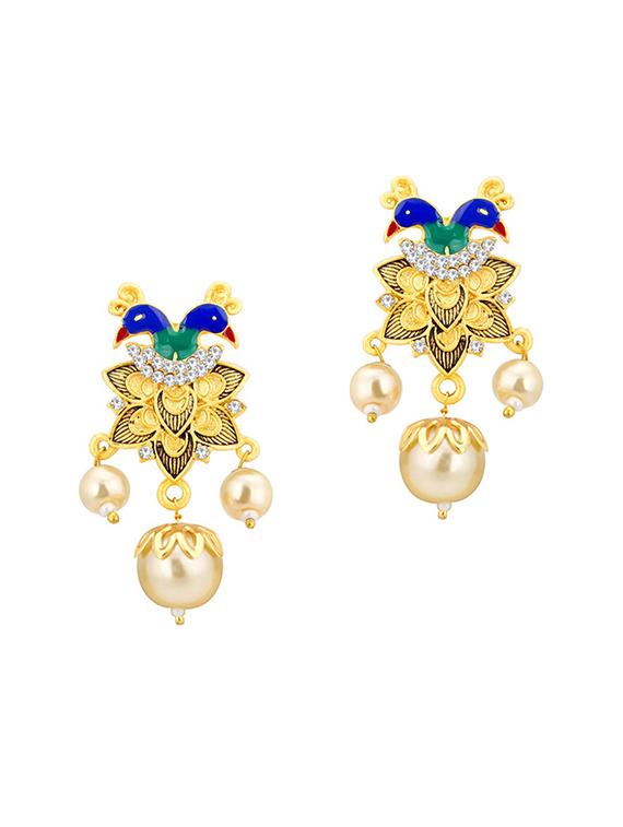 gold brass pendants and earring - 16967225 - Zoom Image - 3