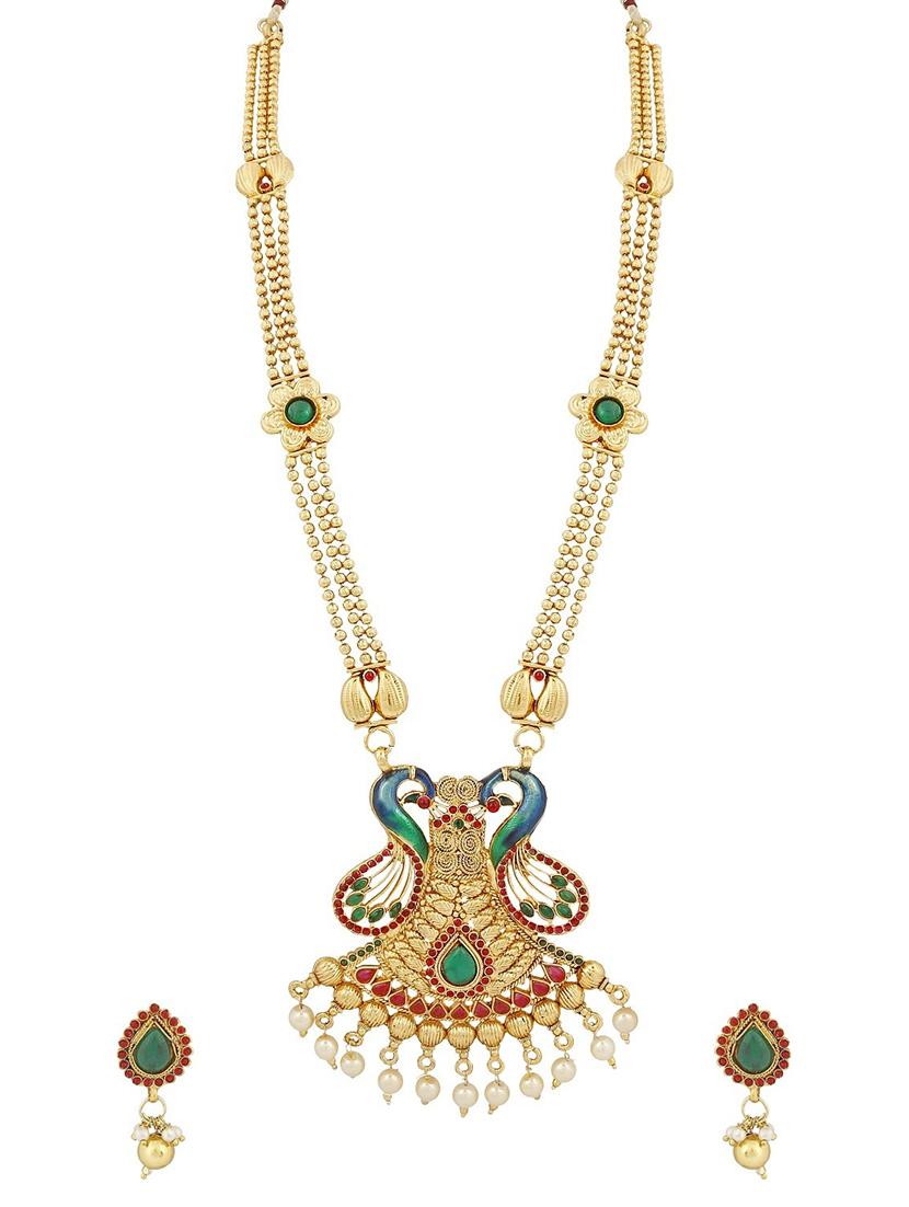 gold brass necklaces and earring - 16967230 - Zoom Image - 1