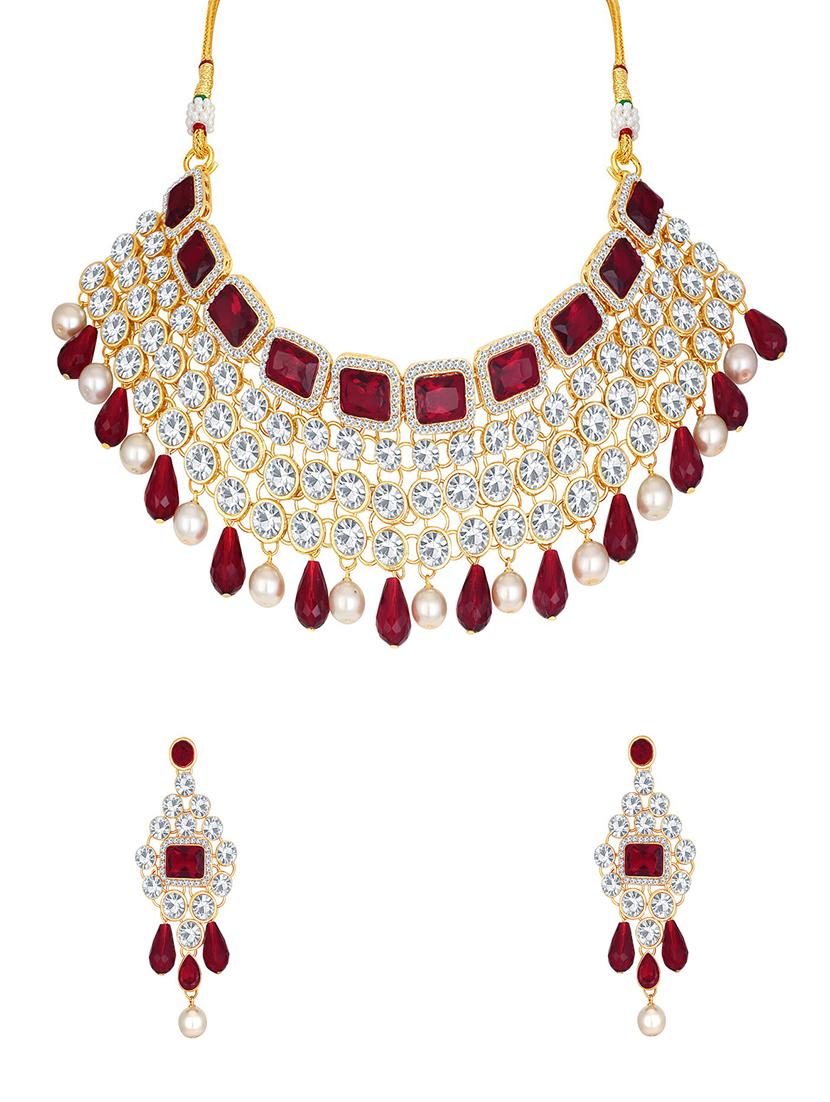 gold brass necklaces and earring - 16967237 - Zoom Image - 1