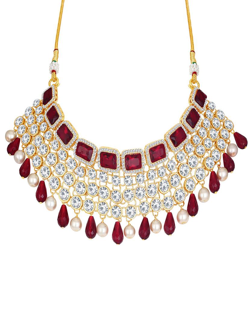 gold brass necklaces and earring - 16967237 - Zoom Image - 2