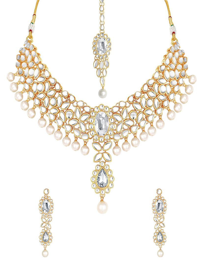 gold brass necklaces and earring - 16967239 - Zoom Image - 1