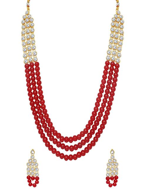 red gold brass necklaces and earring - 16967243 - Standard Image - 1