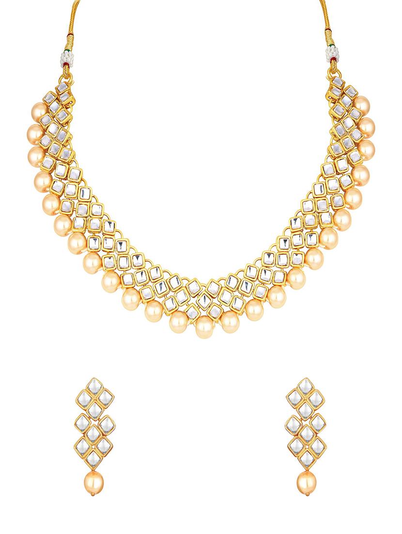 gold brass necklaces and earring - 16967250 - Zoom Image - 1