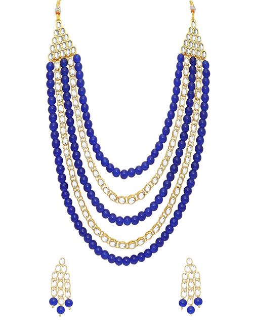 blue brass necklaces and earring - 16967251 - Standard Image - 1