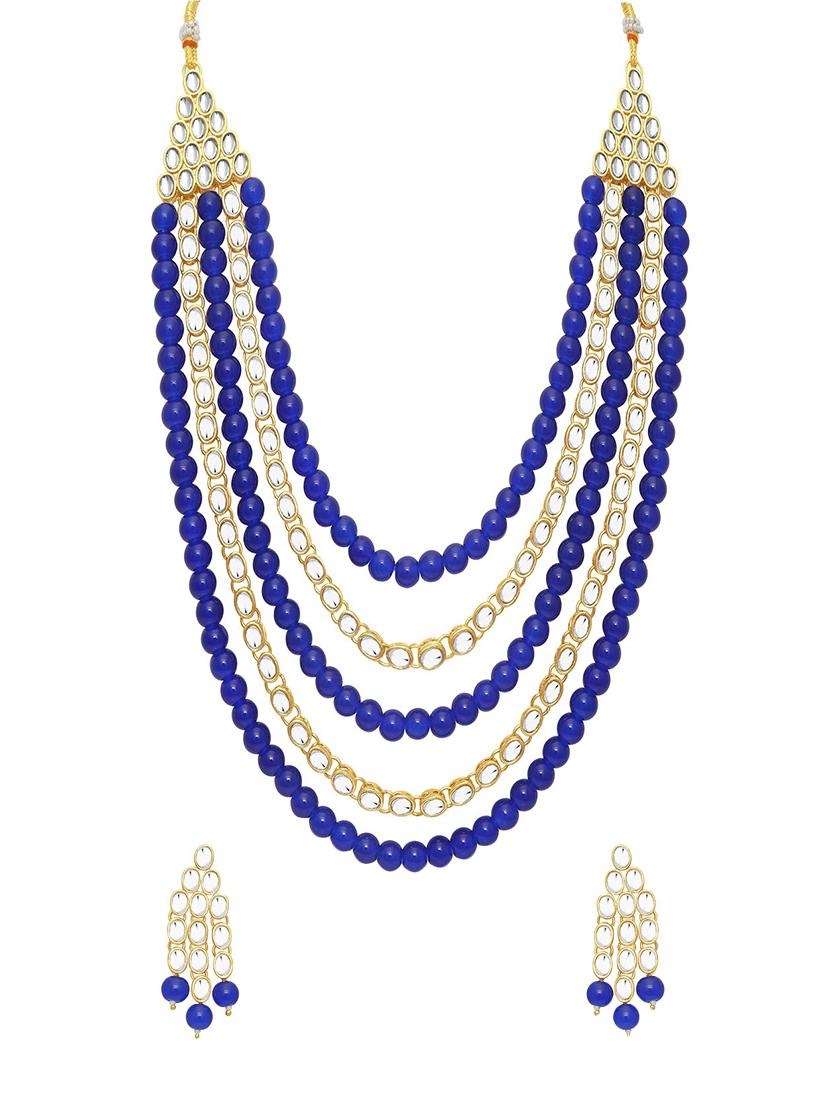 blue brass necklaces and earring - 16967251 - Zoom Image - 1
