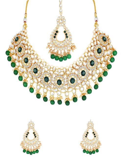 green brass necklaces and earring - 16967252 - Standard Image - 1