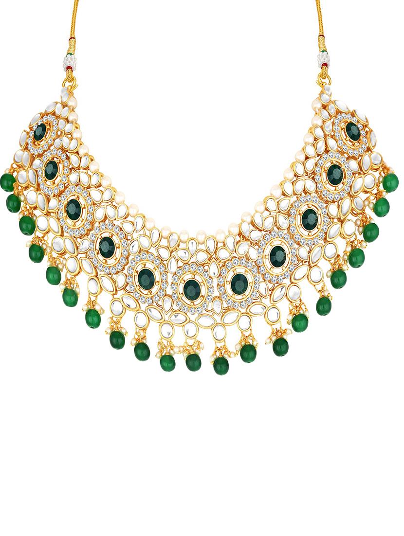 green brass necklaces and earring - 16967252 - Zoom Image - 2