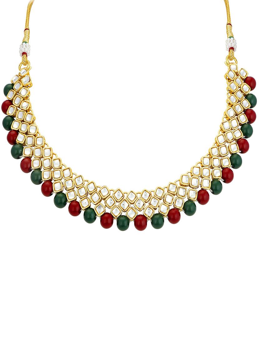 multi color gold brass necklaces and earring - 16967260 - Zoom Image - 3