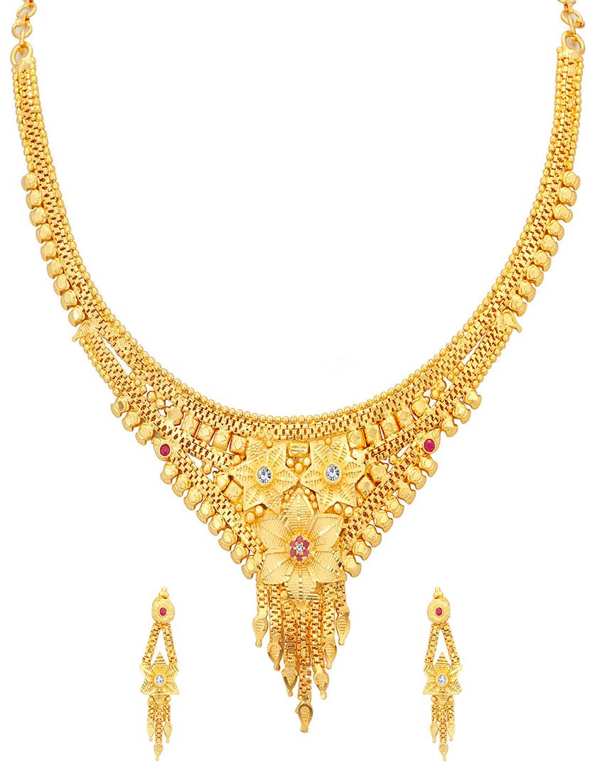 gold brass necklaces and earring - 16967264 - Zoom Image - 1