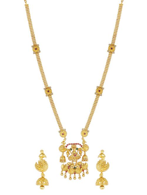 gold brass necklaces and earring - 16967277 - Standard Image - 1