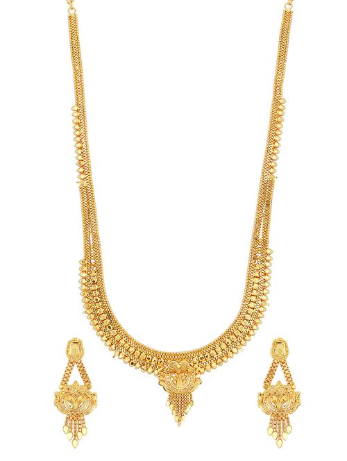 gold brass necklaces and earring - 16967279 - Standard Image - 1
