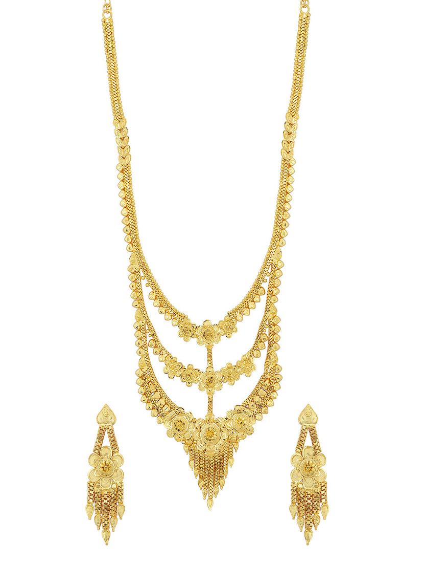 gold brass necklaces and earring - 16967287 - Zoom Image - 1