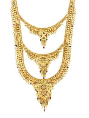 gold brass necklaces and earring - 16967288 - Standard Image - 2