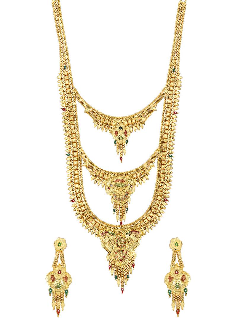 gold brass necklaces and earring - 16967288 - Zoom Image - 1
