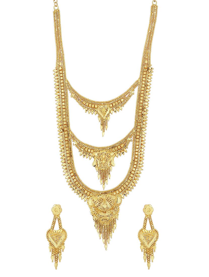 gold brass necklaces and earring - 16967289 - Zoom Image - 1