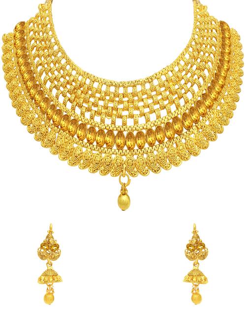 gold brass necklaces and earring - 16967296 - Standard Image - 1