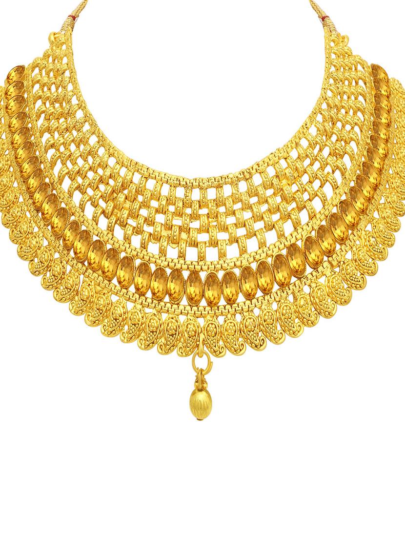 gold brass necklaces and earring - 16967296 - Zoom Image - 2