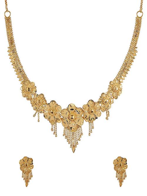 gold brass necklaces and earring - 16967308 - Standard Image - 1