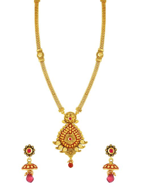red brass pendants and earring - 16967314 - Standard Image - 1