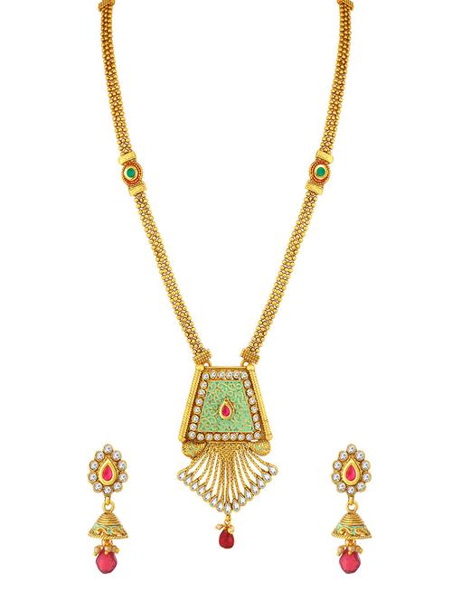 green brass pendants and earring - 16967317 - Standard Image - 1