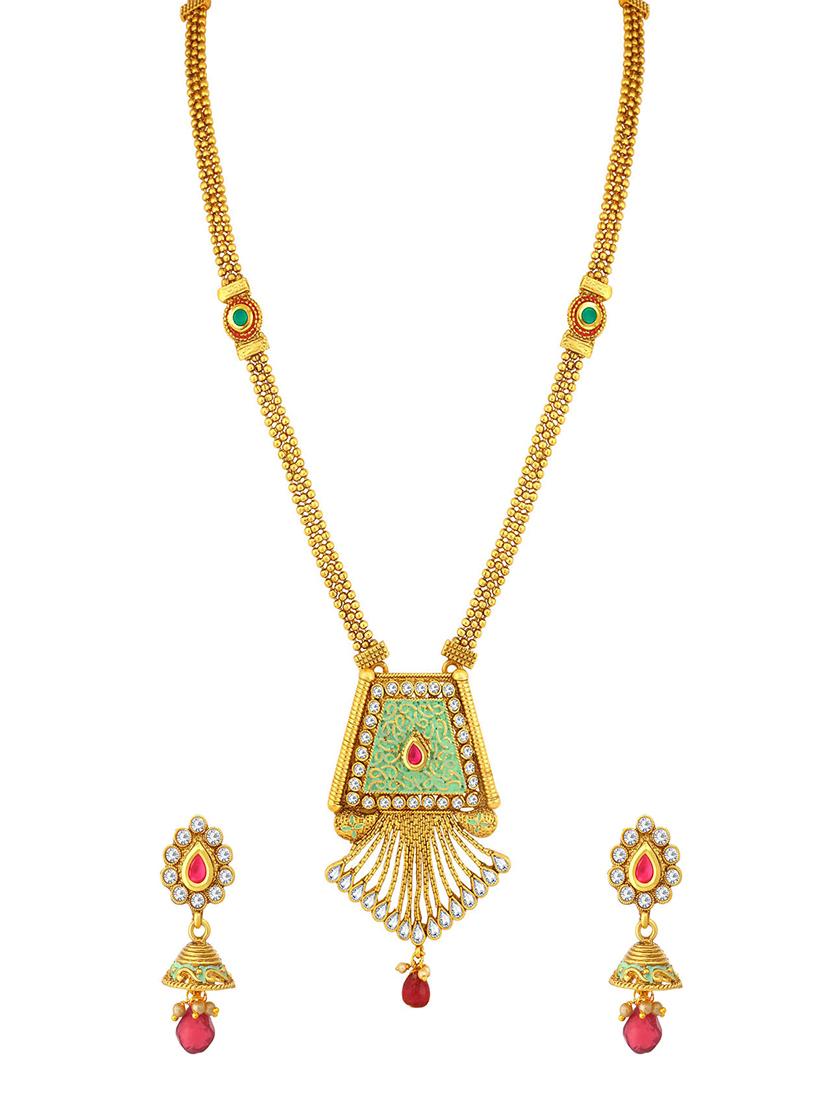 green brass pendants and earring - 16967317 - Zoom Image - 1