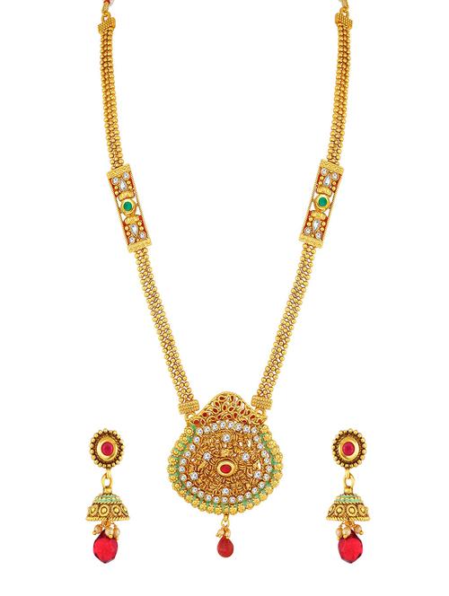 green brass pendants and earring - 16967318 - Standard Image - 1