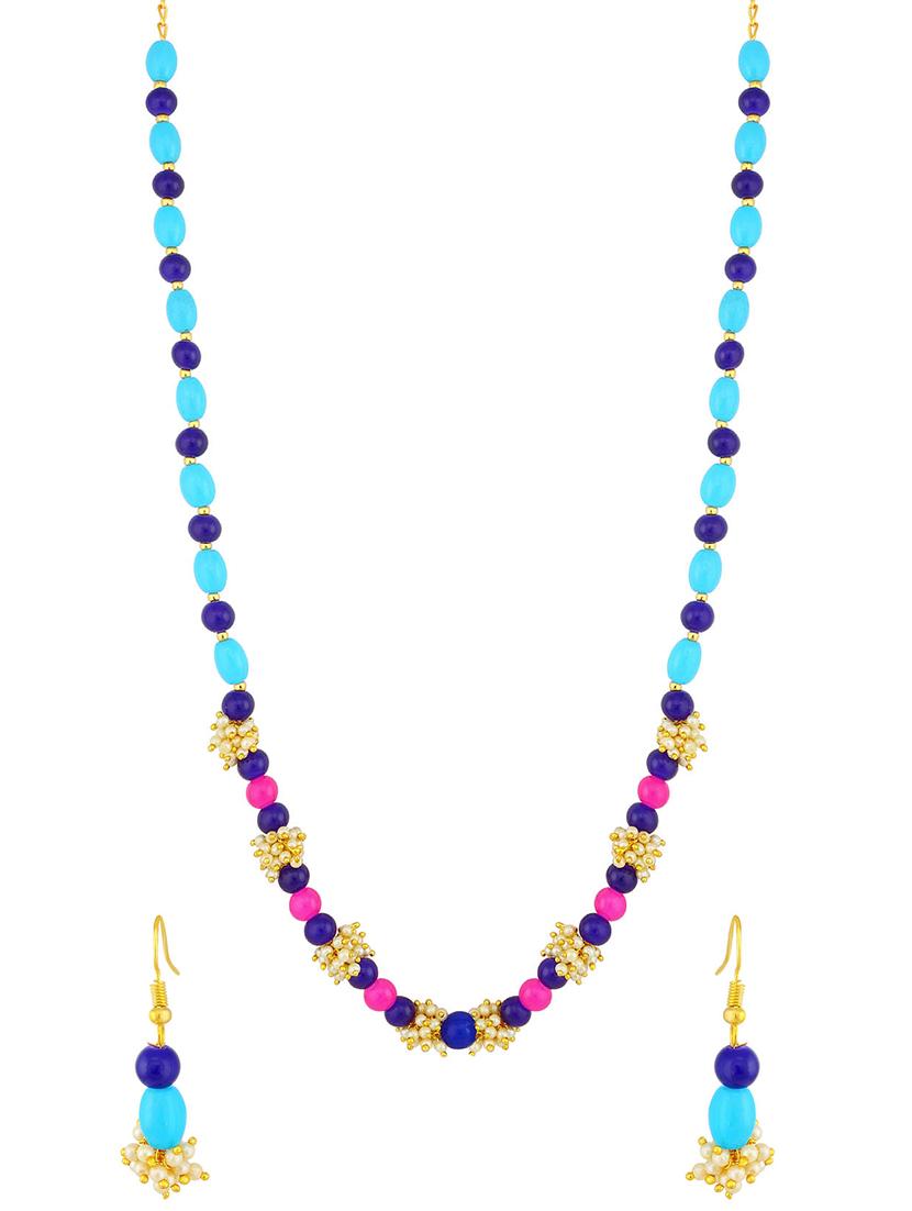 multi colored brass necklaces and earring - 16967321 - Zoom Image - 1