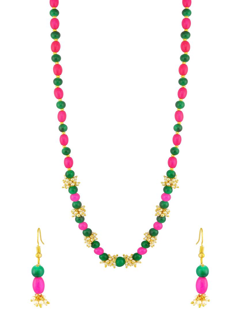 pink brass necklaces and earring - 16967328 - Zoom Image - 1
