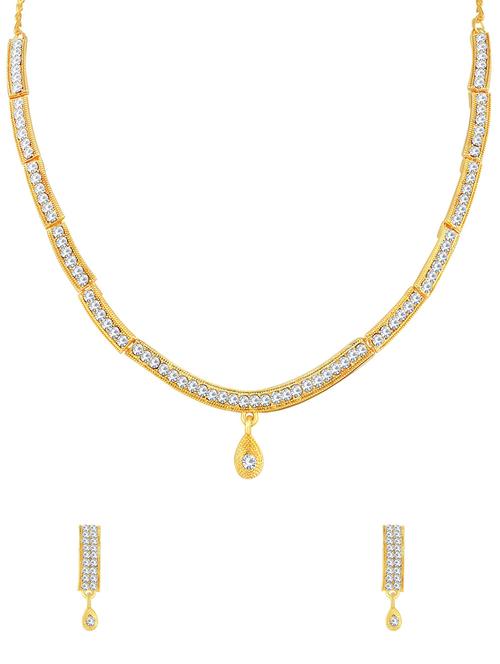 gold brass set & drop earrings - 16967382 - Standard Image - 1