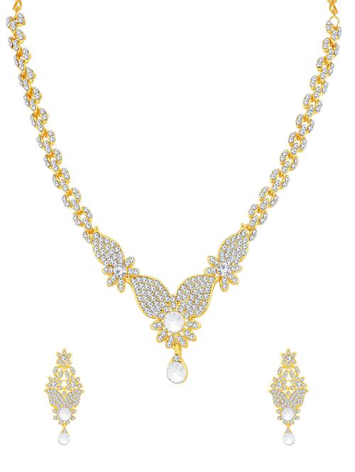 gold brass set & drop earrings - 16967391 - Standard Image - 1