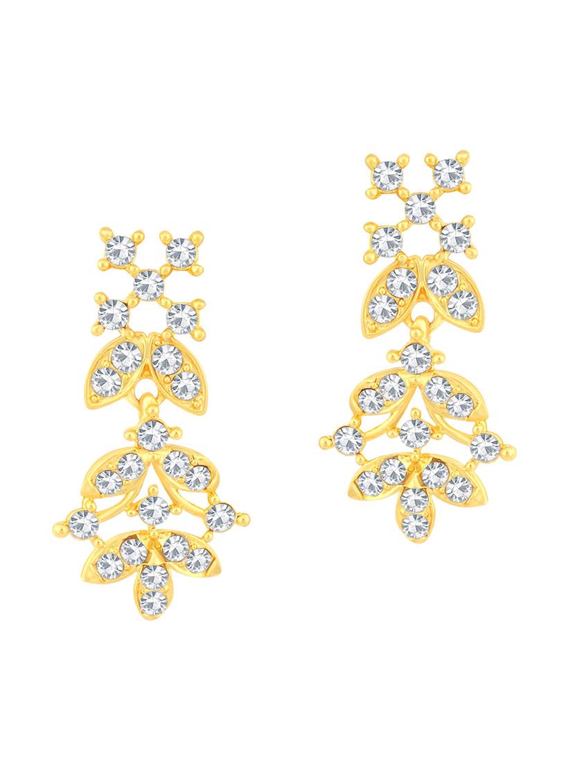 gold brass set & drop earrings - 16967397 - Zoom Image - 2