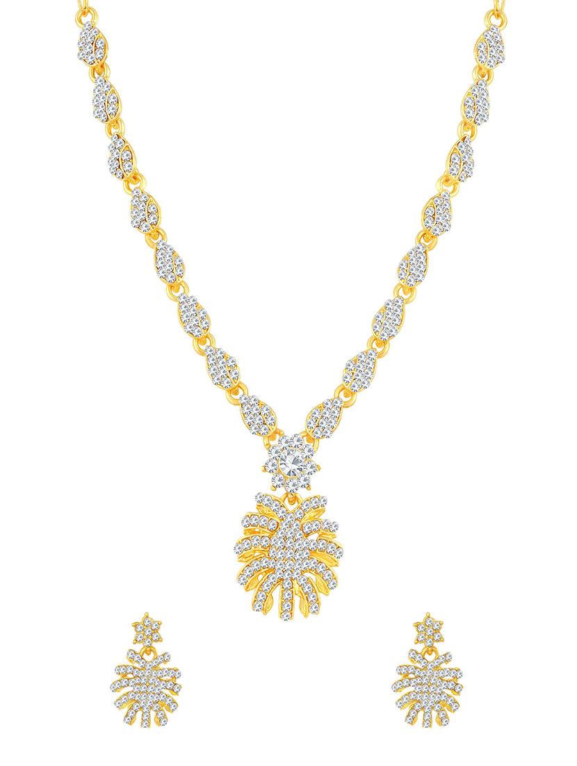 gold brass set & drop earrings - 16967400 - Zoom Image - 1