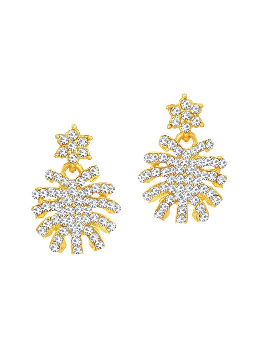 gold brass set & drop earrings - 16967400 - Zoom Image - 2