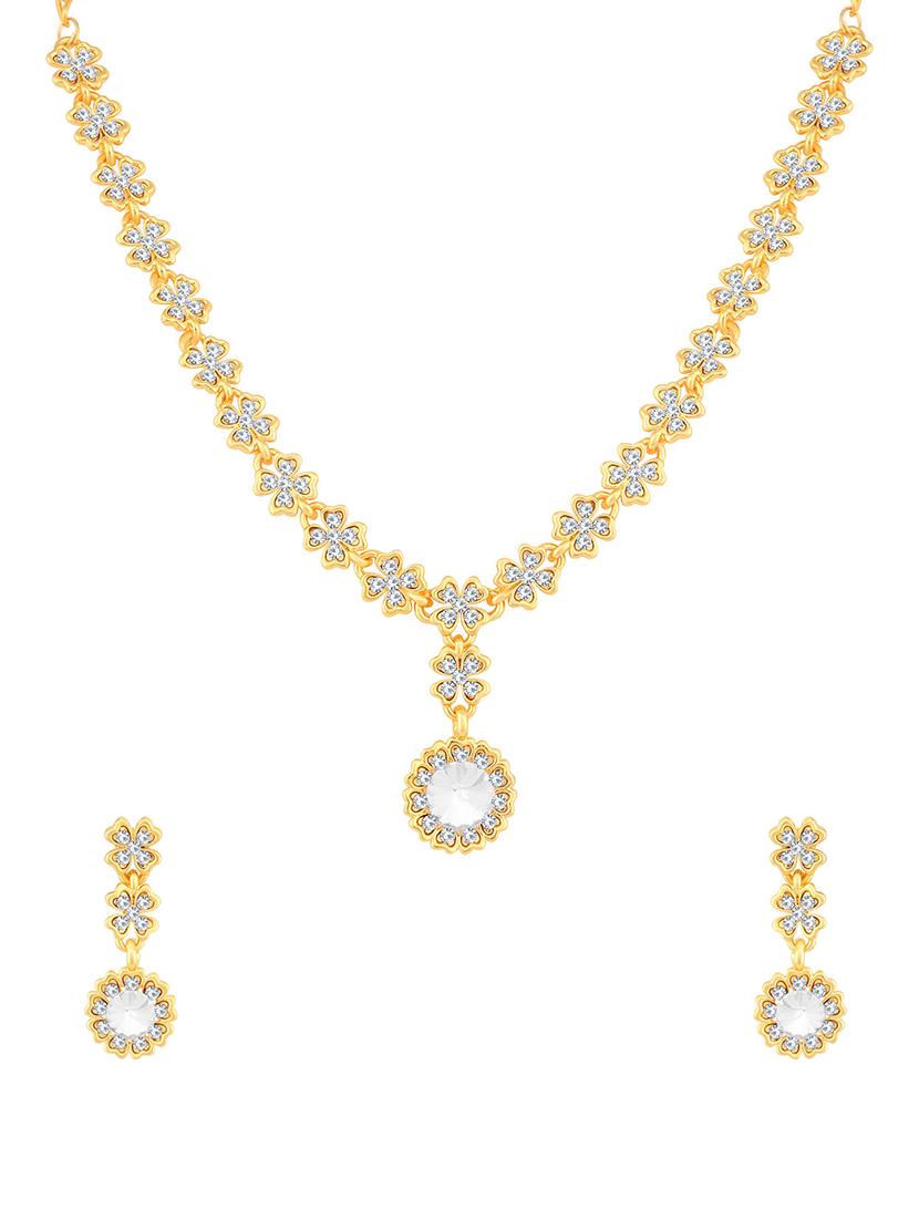 gold brass set & drop earrings - 16967410 - Zoom Image - 1