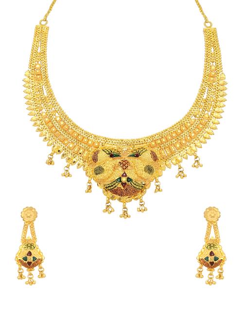 gold brass set & drop earrings - 16967421 - Standard Image - 1