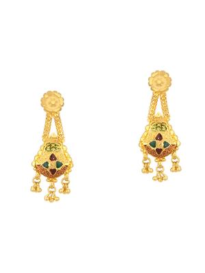 gold brass set & drop earrings - 16967421 - Standard Image - 3