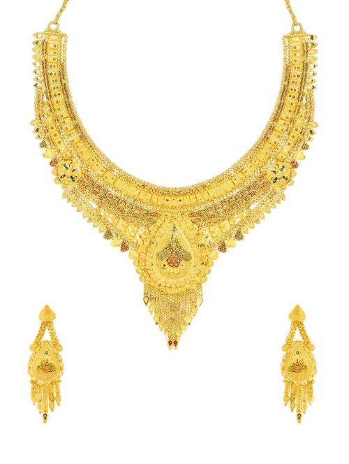 gold brass set & drop earrings - 16967423 - Standard Image - 1