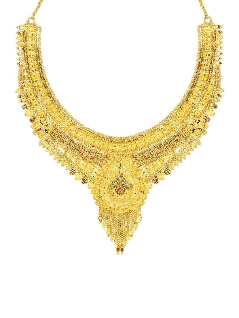 gold brass set & drop earrings - 16967423 - Zoom Image - 2