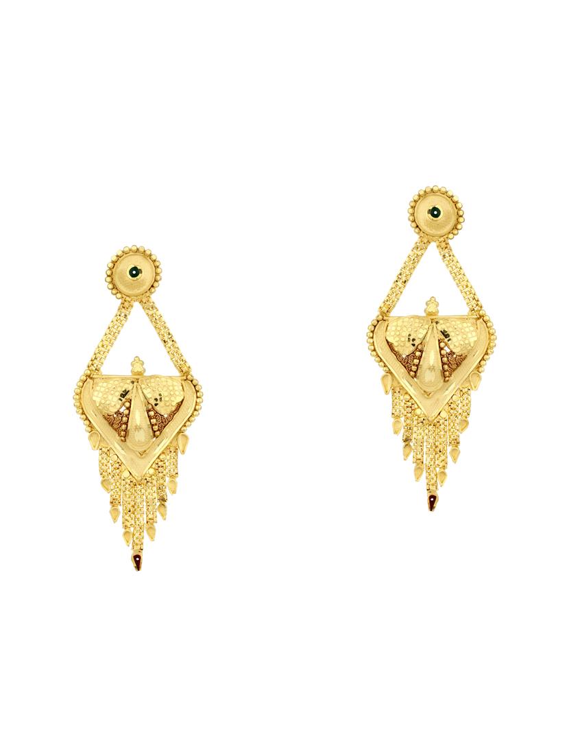 gold brass set & drop earrings - 16967425 - Zoom Image - 3