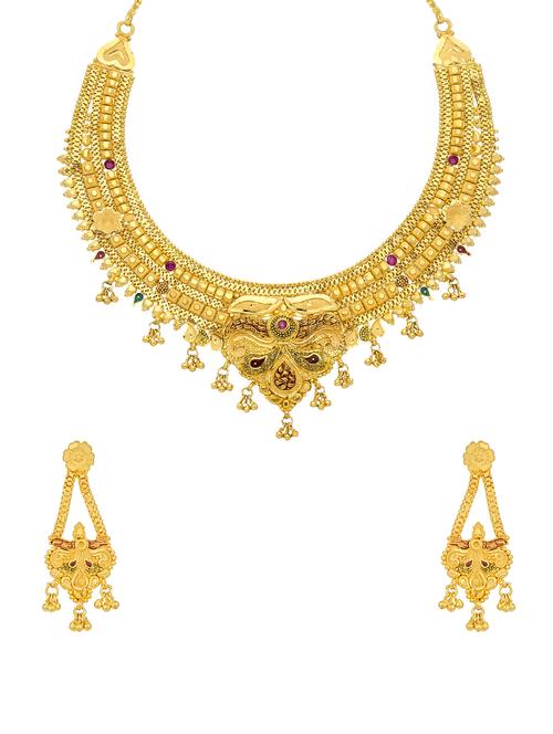 multi colored brass set & drop earrings - 16967428 - Standard Image - 1