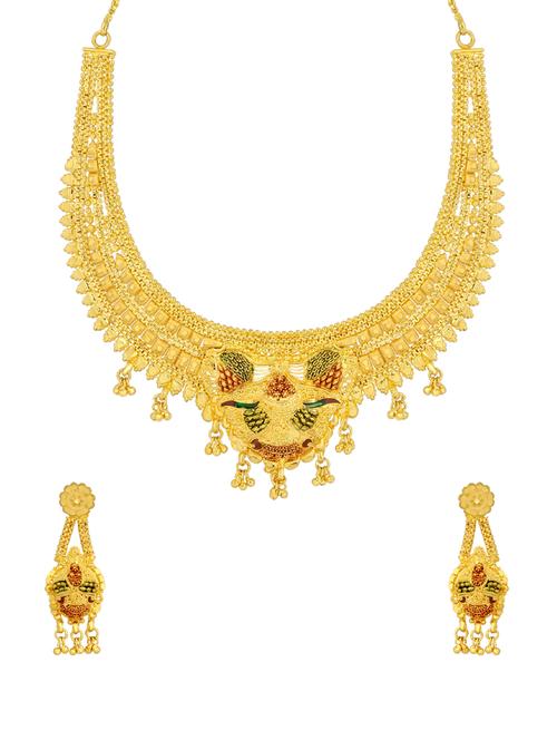 gold brass set & drop earrings - 16967429 - Standard Image - 1