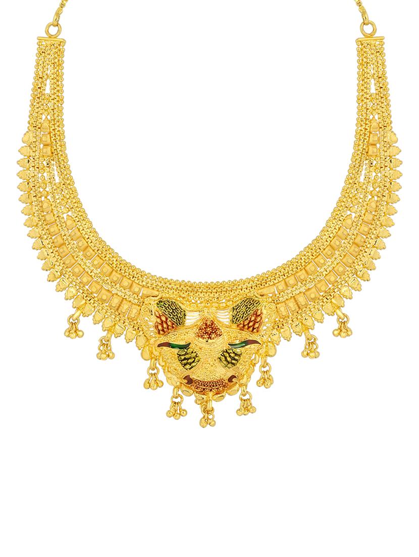 gold brass set & drop earrings - 16967429 - Zoom Image - 2