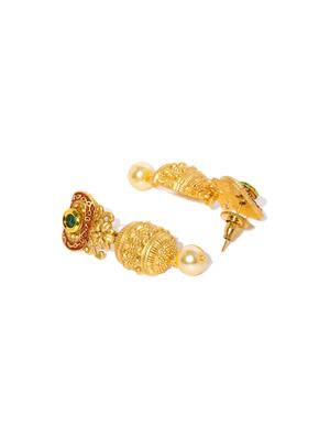 red gold tone brass set & drop earrings - 16967468 - Standard Image - 3